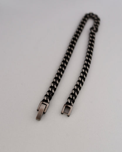 flat chain black bracelet
