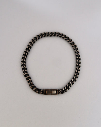 flat chain black bracelet
