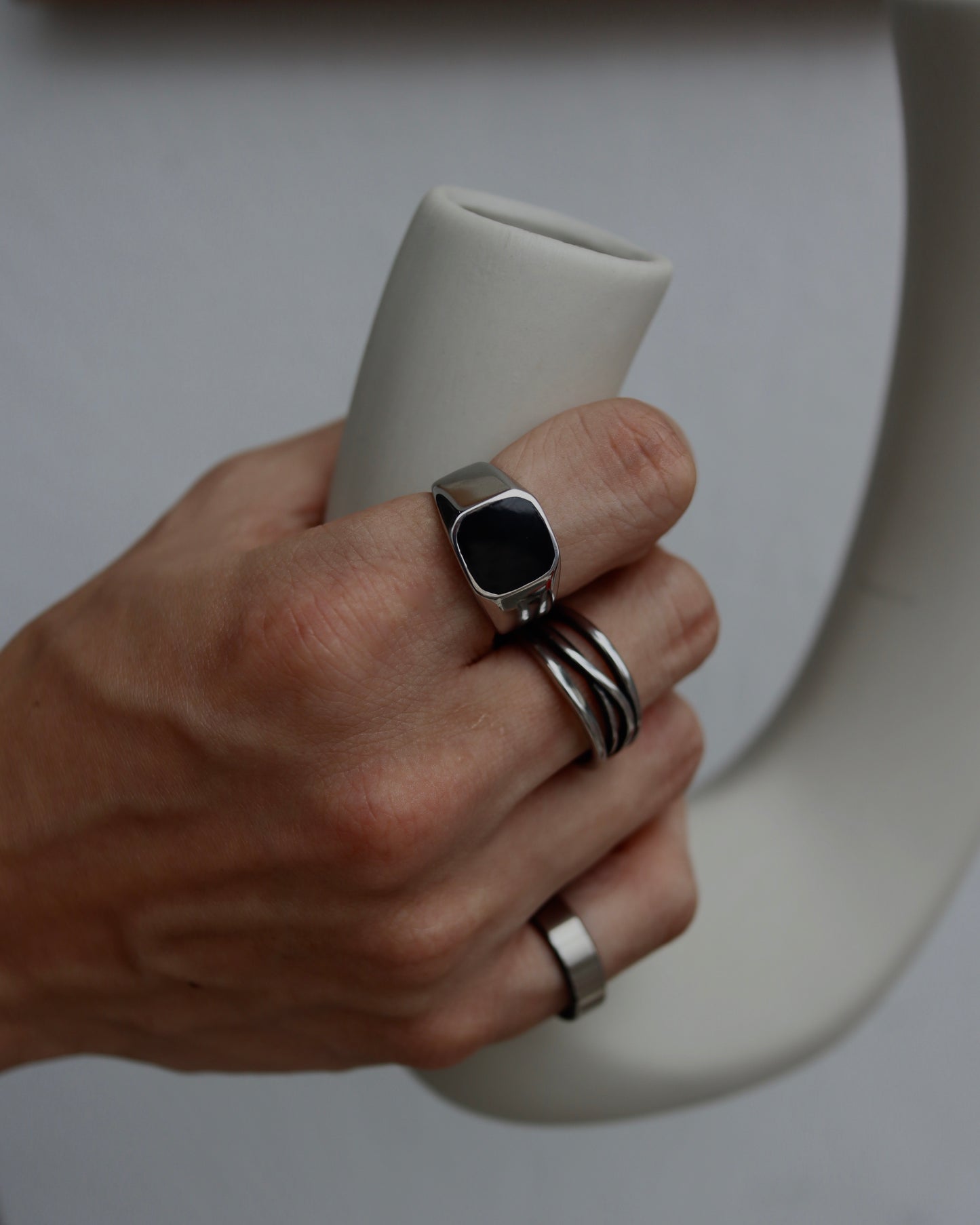 black square signet ring