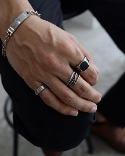 black square signet ring