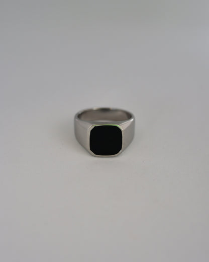 black square signet ring