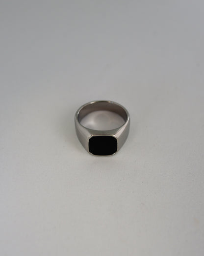 black square signet ring