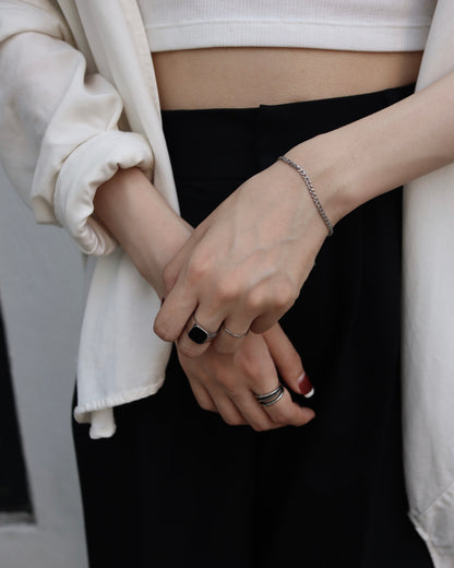 black square signet ring