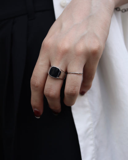 black square signet ring